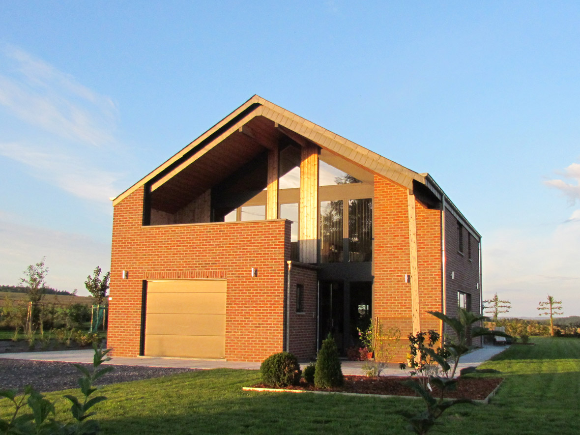 Maison à ossature en bois terminée